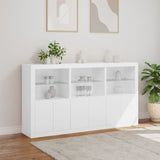 Sideboard with LED Lights White 181.5x37x100 cm - Top-Down View