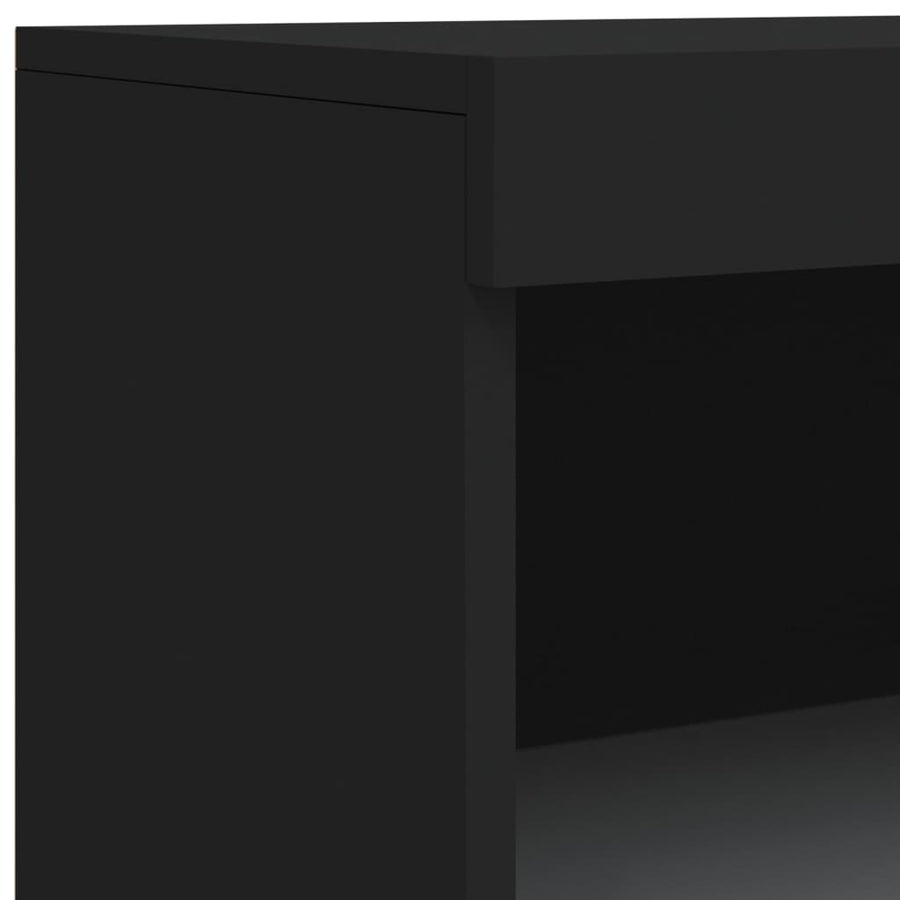 Sideboard with LED Lights Black 181.5x37x100 cm