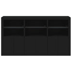 Sideboard with LED Lights Black 181.5x37x100 cm