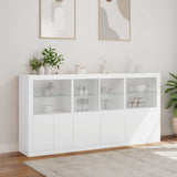 Sideboard with LED Lights White 202x37x100 cm - Top-Down View