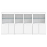 Sideboard with LED Lights White 202x37x100 cm - Rear View