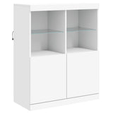 Sideboard with LED Lights White 202x37x100 cm - Extra Image
