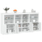 Sideboard with LED Lights White 202x37x100 cm