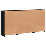 Sideboard with LED Lights Black 202x37x100 cm - Low Angle