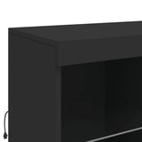 Sideboard with LED Lights Black 202x37x100 cm