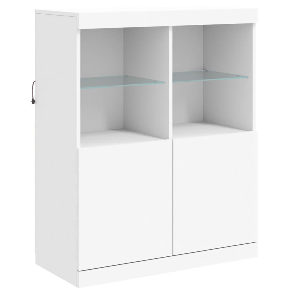 Sideboard with LED Lights White 283x37x100 cm