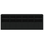 Sideboard with LED Lights Black 283x37x100 cm