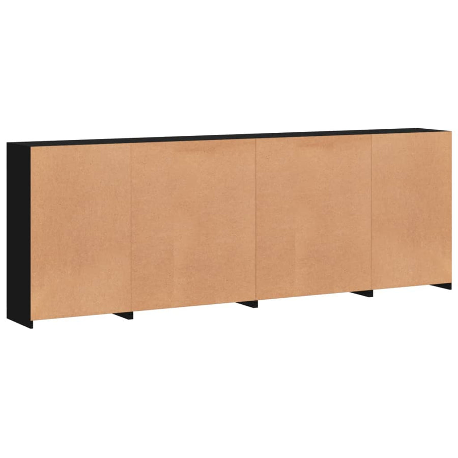 Sideboard with LED Lights Black 283x37x100 cm
