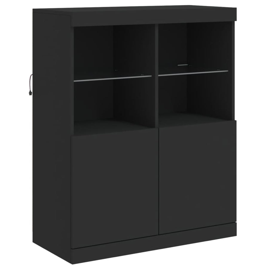 Sideboard with LED Lights Black 283x37x100 cm