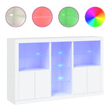 Sideboard with LED Lights White 162x37x100 cm - Front View