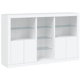 Sideboard with LED Lights White 162x37x100 cm - Side View