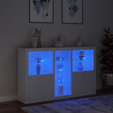 Sideboard with LED Lights White 162x37x100 cm