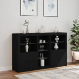 Sideboard with LED Lights Black 162x37x100 cm - Top-Down View