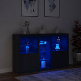 Sideboard with LED Lights Black 162x37x100 cm