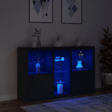 Sideboard with LED Lights Black 162x37x100 cm - 45-Degree Angle