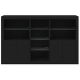 Sideboard with LED Lights Black 162x37x100 cm