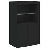 Sideboard with LED Lights Black 162x37x100 cm - Extra Image