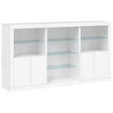 Sideboard with LED Lights White 181.5x37x100 cm - Side View