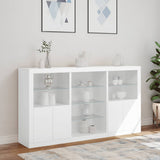 Sideboard with LED Lights White 181.5x37x100 cm - Top-Down View