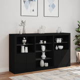 Sideboard with LED Lights Black 181.5x37x100 cm - Top-Down View