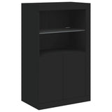 Sideboard with LED Lights Black 181.5x37x100 cm - Extra Image