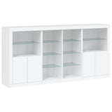 Sideboard with LED Lights White 202x37x100 cm - Side View