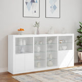 Sideboard with LED Lights White 202x37x100 cm - Top-Down View