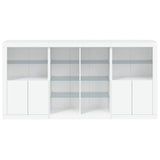 Sideboard with LED Lights White 202x37x100 cm