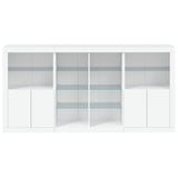 Sideboard with LED Lights White 202x37x100 cm - Rear View