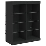 Sideboard with LED Lights Black 202x37x100 cm