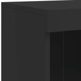 Sideboard with LED Lights Black 202x37x100 cm - Extra Image