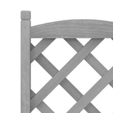 Planter with Trellis and Wheels Grey Solid Wood Fir - Close-Up Angle