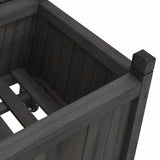Planter with Trellis and Wheels Black Solid Wood Fir - Extra Image