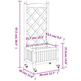 Planter with Trellis and Wheels Black Solid Wood Fir - Extra Image