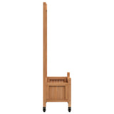 Planter with Trellis and Wheels Brown Solid Wood Fir - 45-Degree Angle