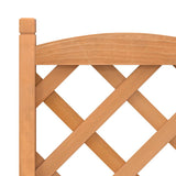 Planter with Trellis and Wheels Brown Solid Wood Fir - Close-Up Angle