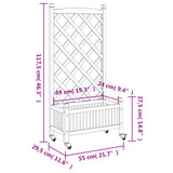 Planter with Trellis and Wheels Brown Solid Wood Fir - Extra Image