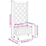 Planter with Trellis and Wheels Brown Solid Wood Fir
