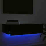TV Cabinet with LED Lights Black 60x35x15.5 cm