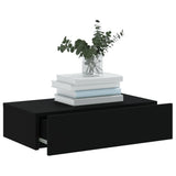 TV Cabinet with LED Lights Black 60x35x15.5 cm - 45-Degree Angle