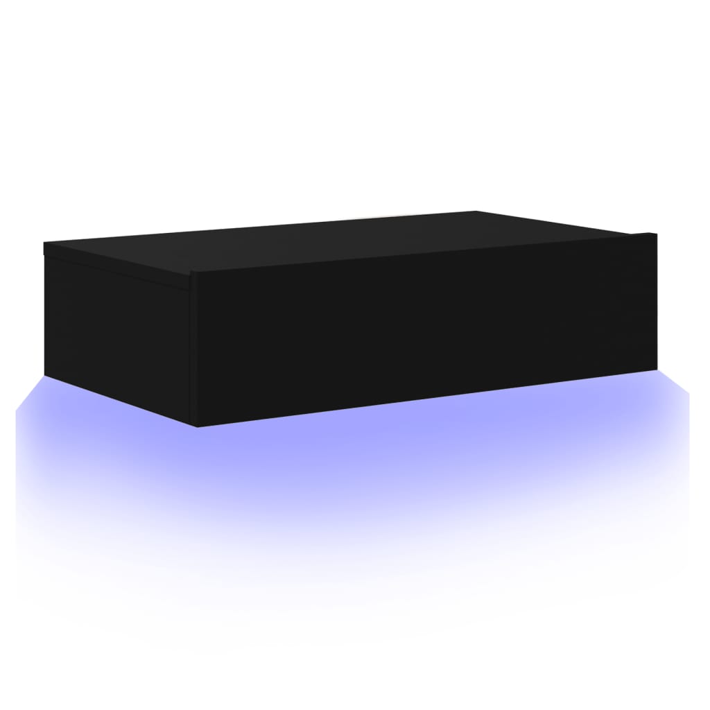 TV Cabinet with LED Lights Black 60x35x15.5 cm