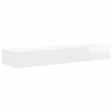 TV Cabinets with LED Lights 2 pcs High Gloss White 60x35x15.5 cm - Side View