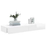 TV Cabinets with LED Lights 2 pcs High Gloss White 60x35x15.5 cm - 45-Degree Angle