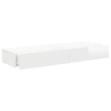 TV Cabinets with LED Lights 2 pcs High Gloss White 60x35x15.5 cm - Close-Up Angle