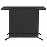 3 Piece Bistro Set with Cushions Black Poly Rattan