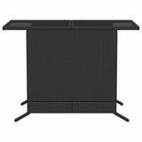 3 Piece Bistro Set with Cushions Black Poly Rattan - Extra Image