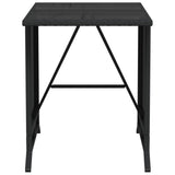 3 Piece Bistro Set with Cushions Black Poly Rattan