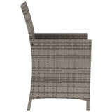 3 Piece Bistro Set with Cushions Grey Poly Rattan - Close-Up Angle
