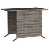 3 Piece Bistro Set with Cushions Grey Poly Rattan - Extra Image