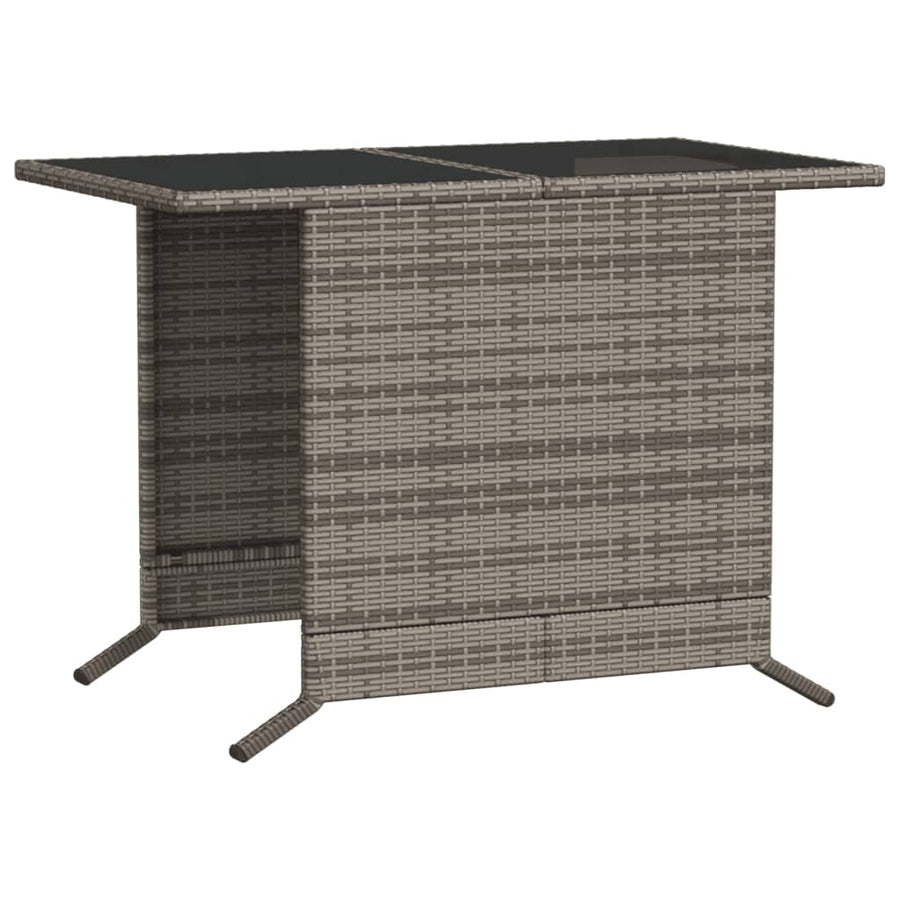3 Piece Bistro Set with Cushions Grey Poly Rattan